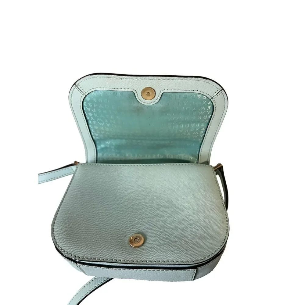 Kate Spade Newbury Lane Carsen In Grace Blue Saffiano Leather Crossbody Bag